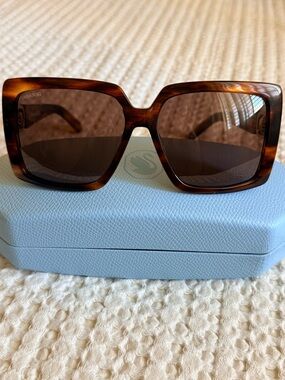 Swarovski Tortoiseshell Oversized Square Sunglasses - Brown